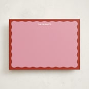 "Color Wave" - Personalized Stationery Cards in Raspberry by Helena Vitto - Front