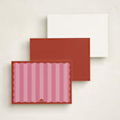 "Color Wave" - Personalized Stationery Cards in Raspberry by Helena Vitto - Back of Card Options