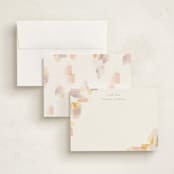 "softly brushed" - Personalized Stationery Cards in Peach by Monika Torun - Assembled