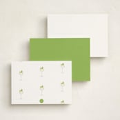 "Hugo Spritz (add-on)" - Personalized Stationery Cards in Lime by Baumbirdy - Back of Card Options