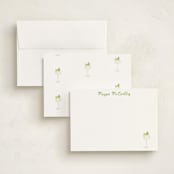 "Hugo Spritz (add-on)" - Personalized Stationery Cards in Lime by Baumbirdy - Assembled