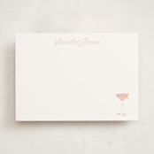 "Cosmopolitan (add-on)" - Personalized Stationery Cards in Grapefruit by Baumbirdy - Front