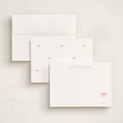 "Cosmopolitan (add-on)" - Personalized Stationery Cards in Grapefruit by Baumbirdy - Assembled