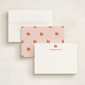 "Negroni (add-on)" - Personalized Stationery Cards in Tangerine by Baumbirdy - Assembled