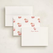 "Paloma (add-on)" - Personalized Stationery Cards in Grapefruit by Baumbirdy - Assembled