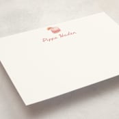 "Paloma (add-on)" - Personalized Stationery Cards in Grapefruit by Baumbirdy - Detail