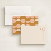 "Mod Monogram" - Personalized Stationery Cards in Marmelade by Susan Zinader - Assembled