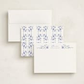 "Posies" - Personalized Stationery Cards in Marine by Susan Zinader - Assembled