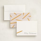 "Classroom Notes" - Personalized Stationery Cards in Sunflower by Poised Avenue - Assembled