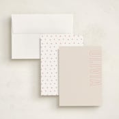 "Big Name" - Personalized Stationery Cards in Cream by Ilene Guy - Assembled