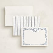 "Fresco" - Personalized Stationery Cards in Bluebell by Petra Kern - Assembled