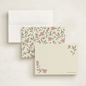 "Elegant Floral Stationery" - Personalized Stationery Cards in Coral by RachelYaej - Assembled