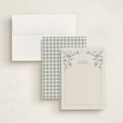 "Daisy Trail" - Personalized Stationery Cards in Powder by Sophie Jane Owens - Assembled