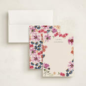 "Wildflowers" - Personalized Stationery Cards in Peony by Alethea and Ruth - Assembled