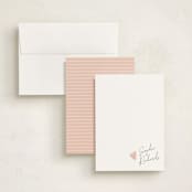 "Signed Heart" - Personalized Stationery Cards in Blush by Adelyn T. - Assembled