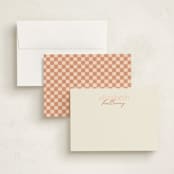 "Stacked Names" - Personalized Stationery Cards in Salmon by Ellen Schlegelmilch - Assembled