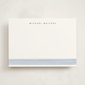 "Lined elegance" - Personalized Stationery Cards in Ocean by Creo Study - Front