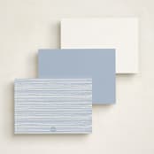 "Lined elegance" - Personalized Stationery Cards in Ocean by Creo Study - Back of Card Options