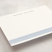 "Lined elegance" - Personalized Stationery Cards in Ocean by Creo Study - Detail