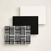"Block Stripes" - Personalized Stationery Cards in Coal by Robert and Stella - Back of Card Options