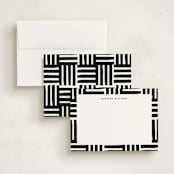 "Block Stripes" - Personalized Stationery Cards in Coal by Robert and Stella - Assembled