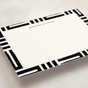 "Block Stripes" - Personalized Stationery Cards in Coal by Robert and Stella - Detail
