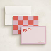 "Curves" - Personalized Stationery Cards in Lilac by Morgan Kendall - Assembled