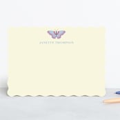 "Butterfly Notecard" - Personalized Stationery Cards in Periwinkle by IGGI - Front