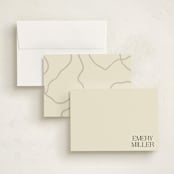 "Corner Block" - Personalized Stationery Cards in Cream by Robert and Stella - Assembled