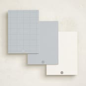 "Minimal Monogram" - Personalized Stationery Cards in Lake by Stacey Meacham - Back of Card Options