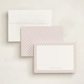 "Checks" - Personalized Stationery Cards in Lilac by Megan Cash - Assembled