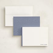 "Herringbone" - Personalized Stationery Cards in Navy by Seth Caskey - Assembled