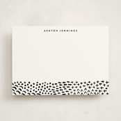 "Handdrawn Pattern" - Personalized Stationery Cards in Ebony by Hooray Creative - Front
