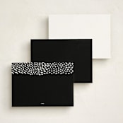 "Handdrawn Pattern" - Personalized Stationery Cards in Ebony by Hooray Creative - Back of Card Options