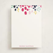 "Abstract Floral" - Personalized Stationery Cards in Wild Strawberry by Holly Whitcomb - Front