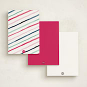 "Abstract Floral" - Personalized Stationery Cards in Wild Strawberry by Holly Whitcomb - Back of Card Options