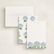 "Hydrangea Love" - Personalized Stationery Cards in Sky by Lydia Carns - Assembled