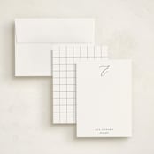"Initial" - Personalized Stationery Cards in Onyx by Jennifer Postorino - Assembled