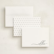 "Pretty Script" - Personalized Stationery Cards in Noir by Lori Wemple - Assembled