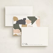 "monogram corner" - Personalized Stationery Cards in Noir by Angela Garrick - Assembled