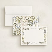 "Floral Edge" - Personalized Stationery Cards in Bluebell by Alethea and Ruth - Assembled
