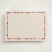 "Pom Poms" - Personalized Stationery Cards in Sugar Cookie by Joanna Griffin - Front