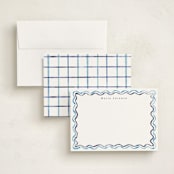 "watercolor wavy border" - Personalized Stationery Cards in Ocean by Cass Loh - Assembled
