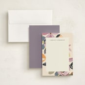 "flower press" - Personalized Stationery Cards in Mauve by Peony Rose Design - Assembled