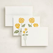 "cottage flowers" - Personalized Stationery Cards in Buttercup by Jessica Yeo - Assembled