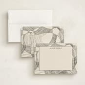 "Random Land" - Personalized Stationery Cards in Ivory Black by Catilustre - Assembled