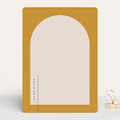 "Modern Arch" - Personalized Stationery Cards in Marigold by Owl and Toad - Front