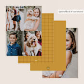 "Modern Arch" - Personalized Stationery Cards in Marigold by Owl and Toad - Back of Card Options