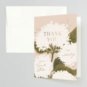 "Hydrangea" - Bridal Shower Thank You Cards in Blush by Leah Bisch - Front