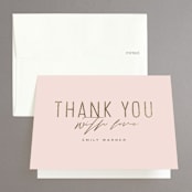 "Bubbly Brunch" - Bridal Shower Thank You Cards in Blush by Michelle Taylor - Front